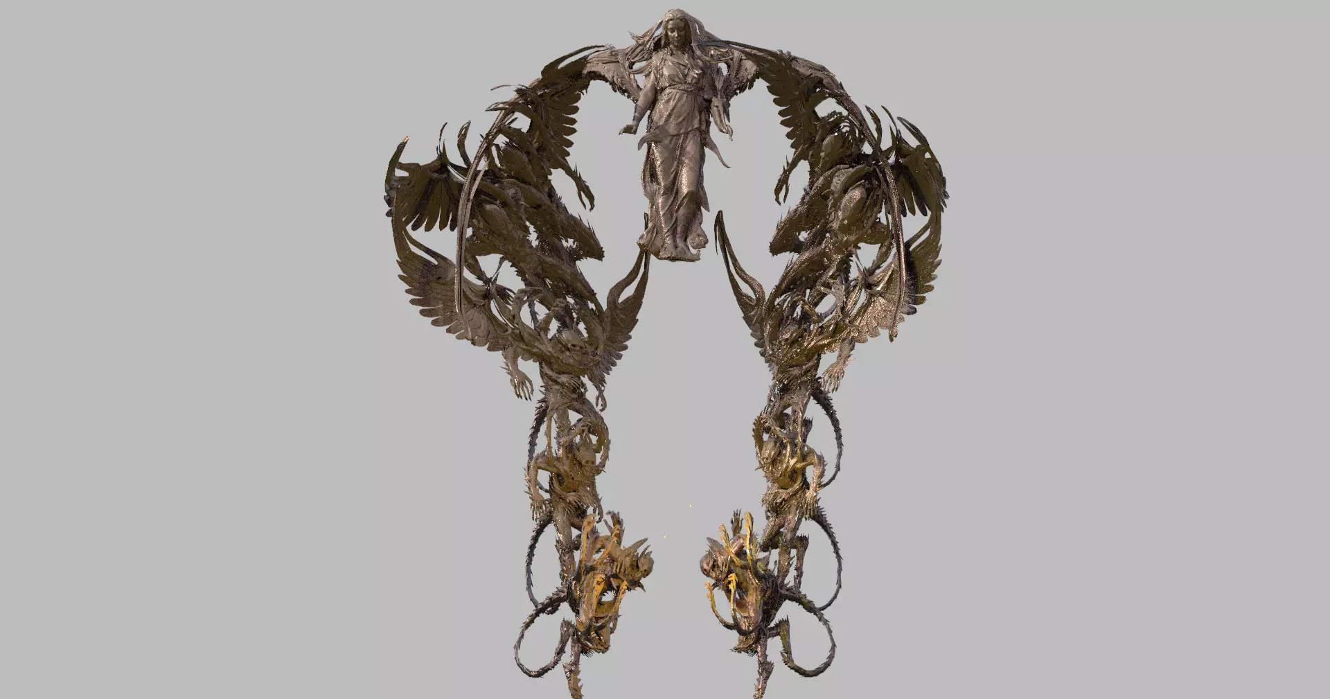 Desert ancient crusades angel Cathedral statue 3D model_0