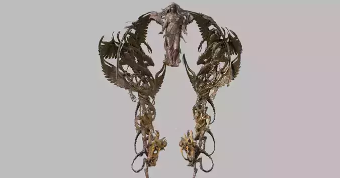 Desert ancient crusades angel Cathedral statue 3D model