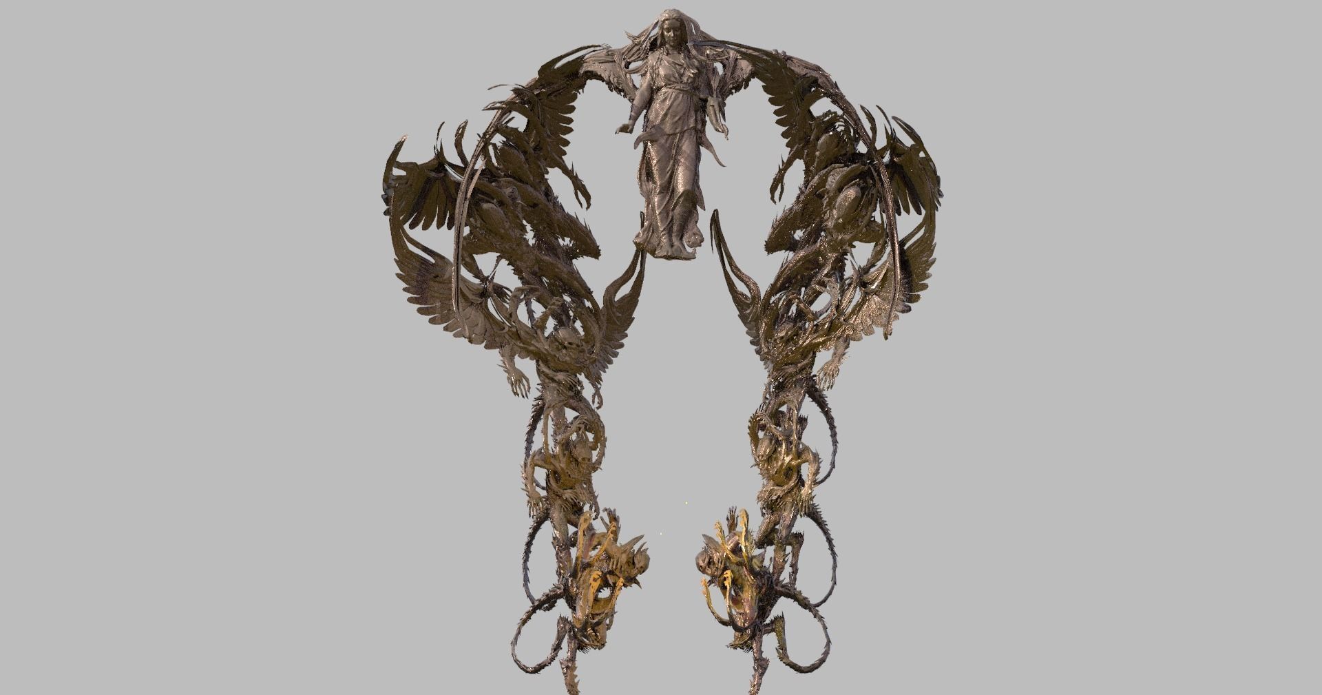 Desert ancient crusades angel Cathedral statue 3D model_1