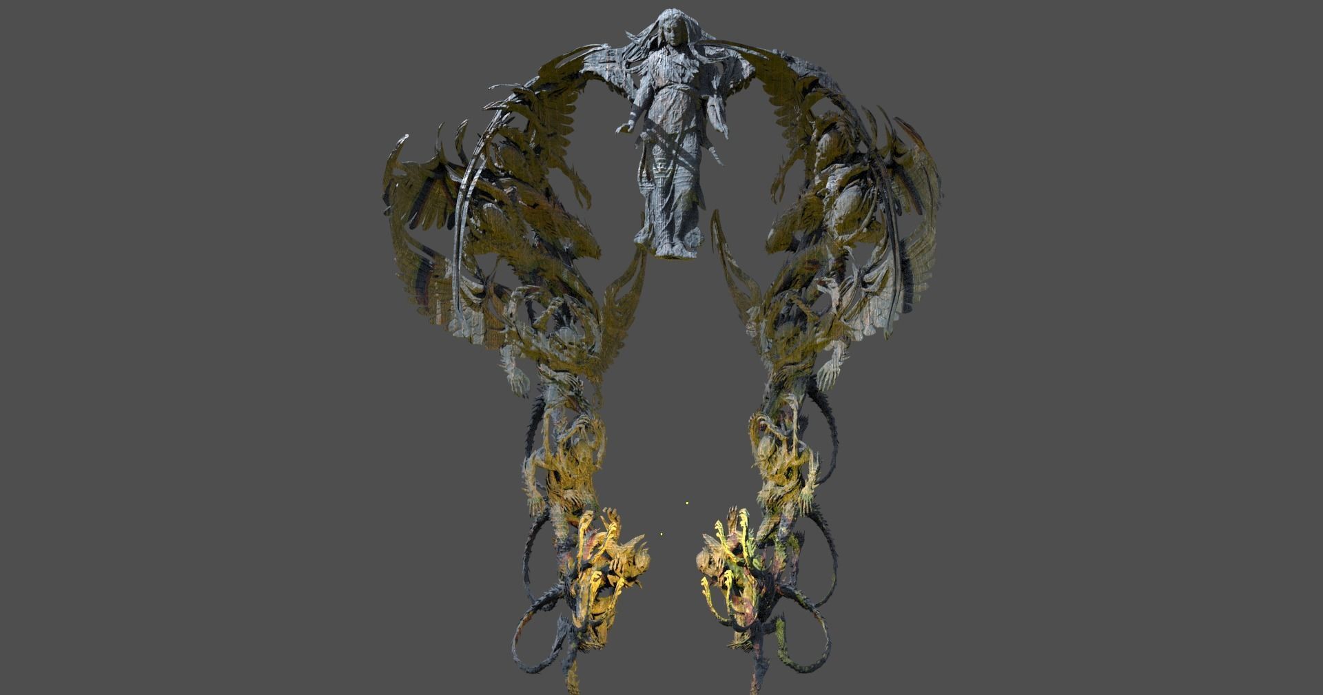  Crusades angel Cathedral statue 3D model_1