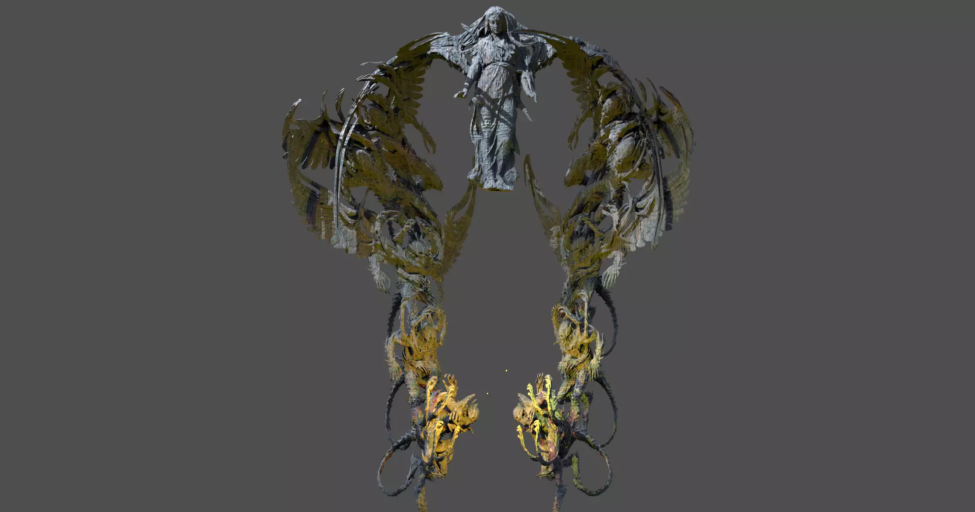 Crusades angel Cathedral statue 3D model_0