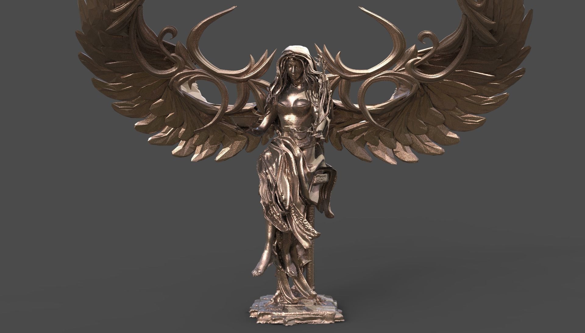 Oracle of Delphi Winged  3D model_1