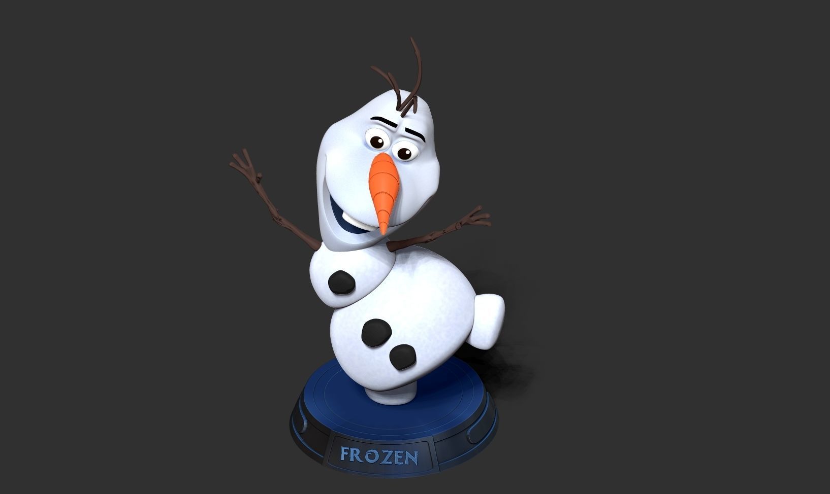 Olaf is happy 3D print model_16