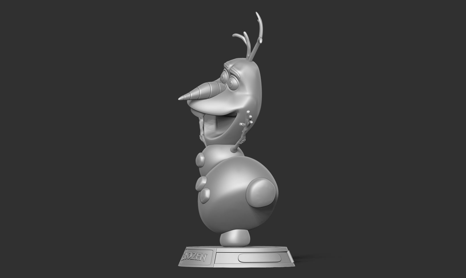 Olaf is happy 3D print model_11
