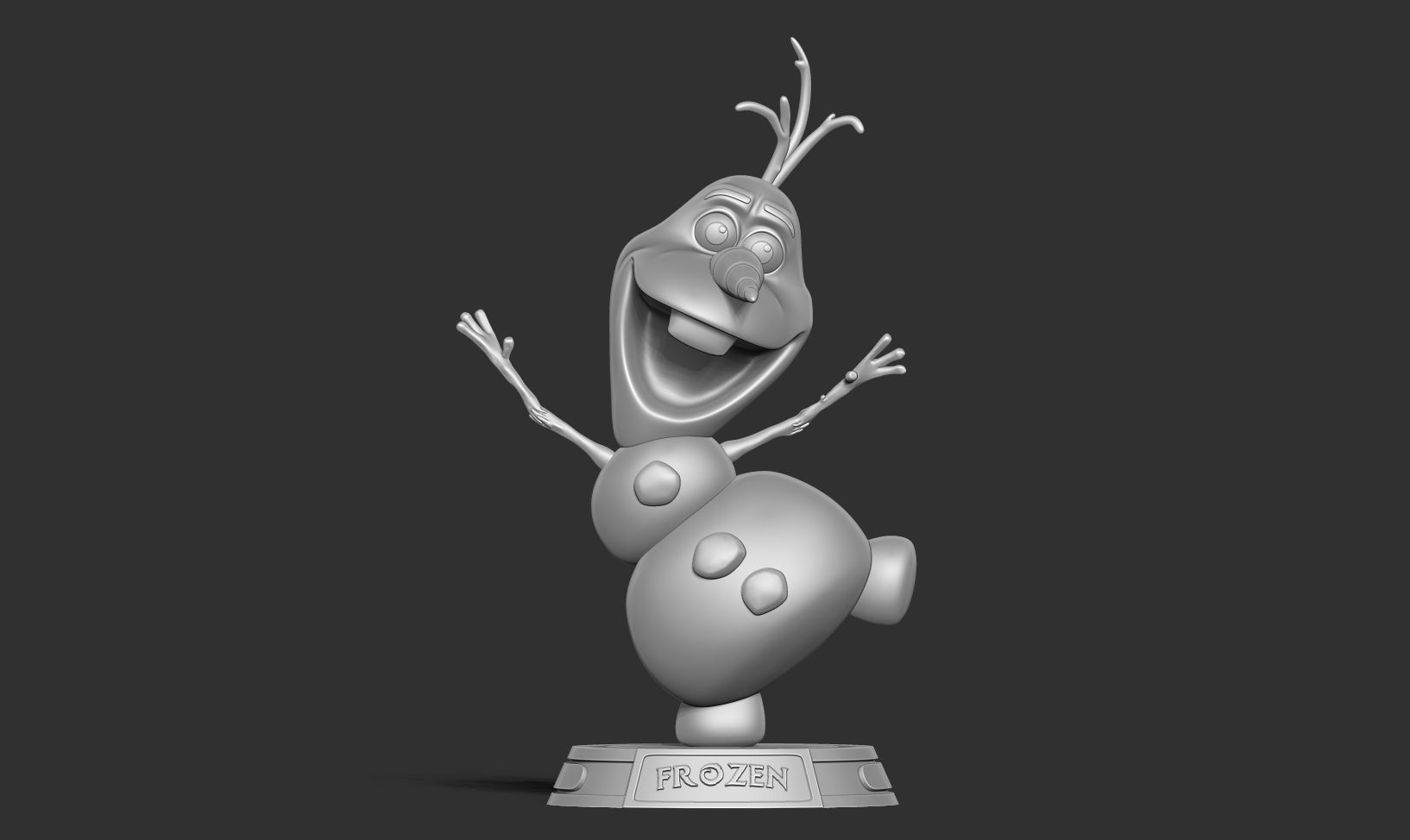 Olaf is happy 3D print model_9