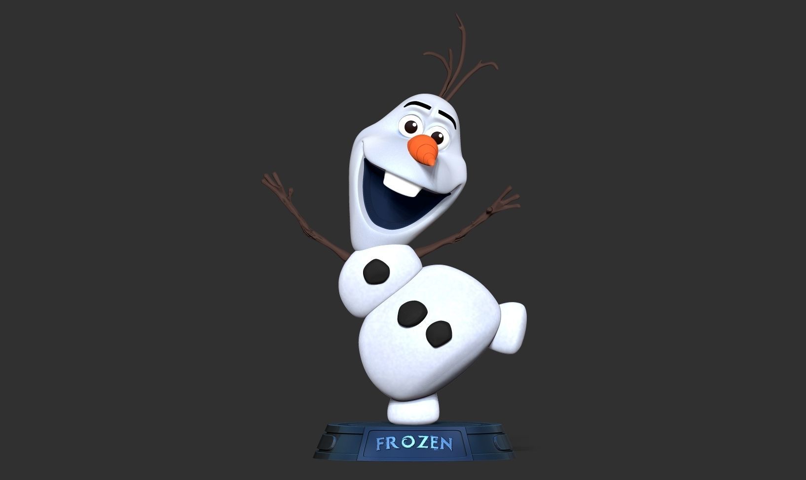 Olaf is happy 3D print model_8