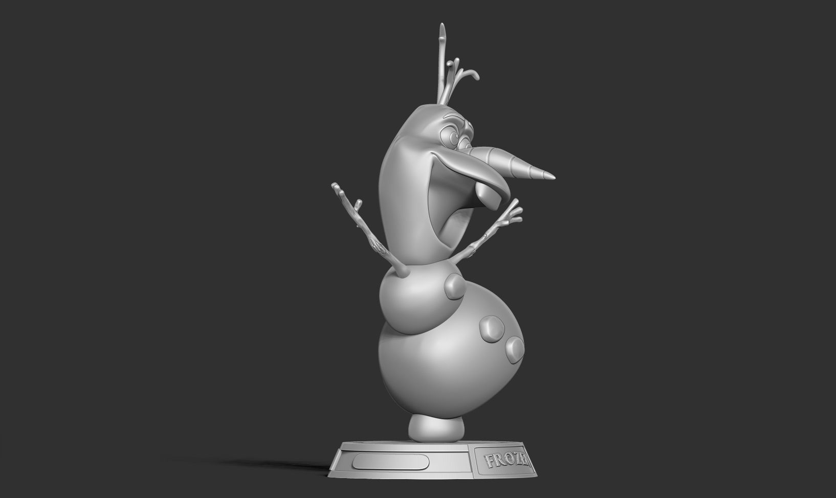 Olaf is happy 3D print model_13