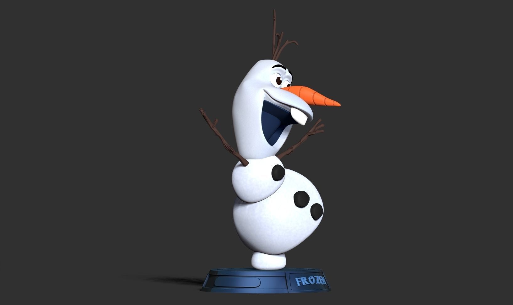 Olaf is happy 3D print model_12
