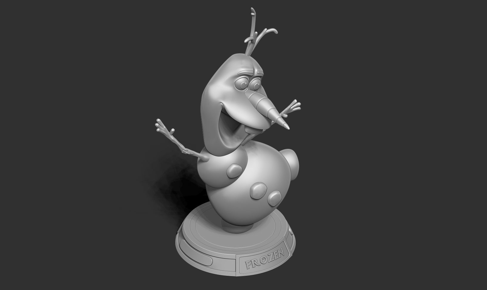 Olaf is happy 3D print model_15