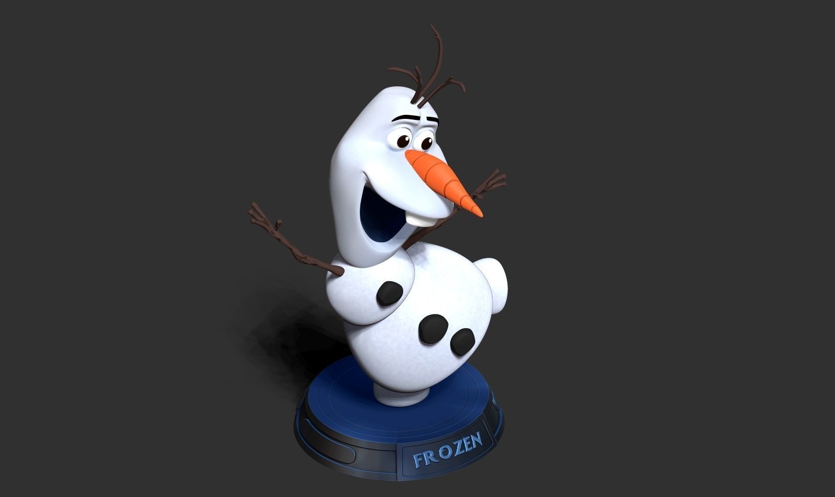 Olaf is happy 3D print model_14