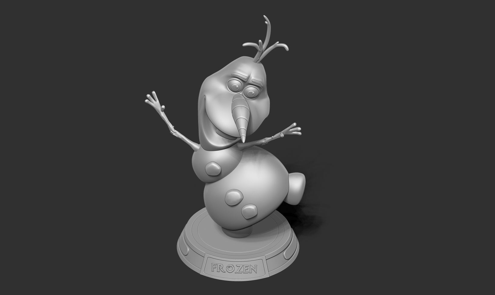 Olaf is happy 3D print model_17