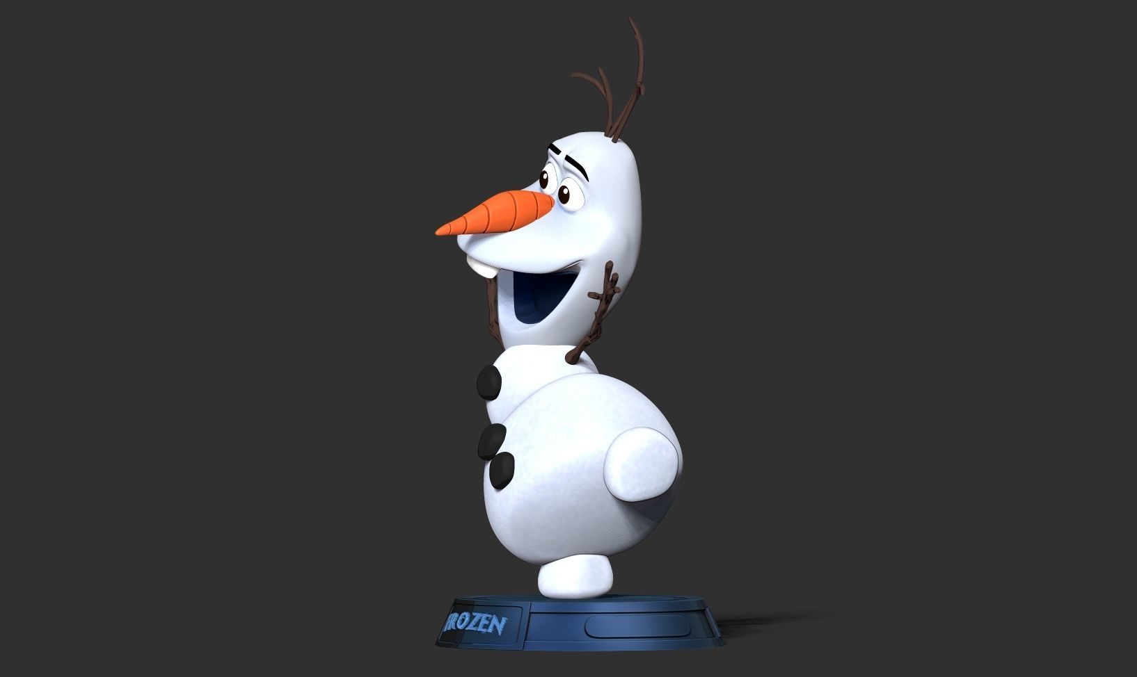 Olaf is happy 3D print model_10