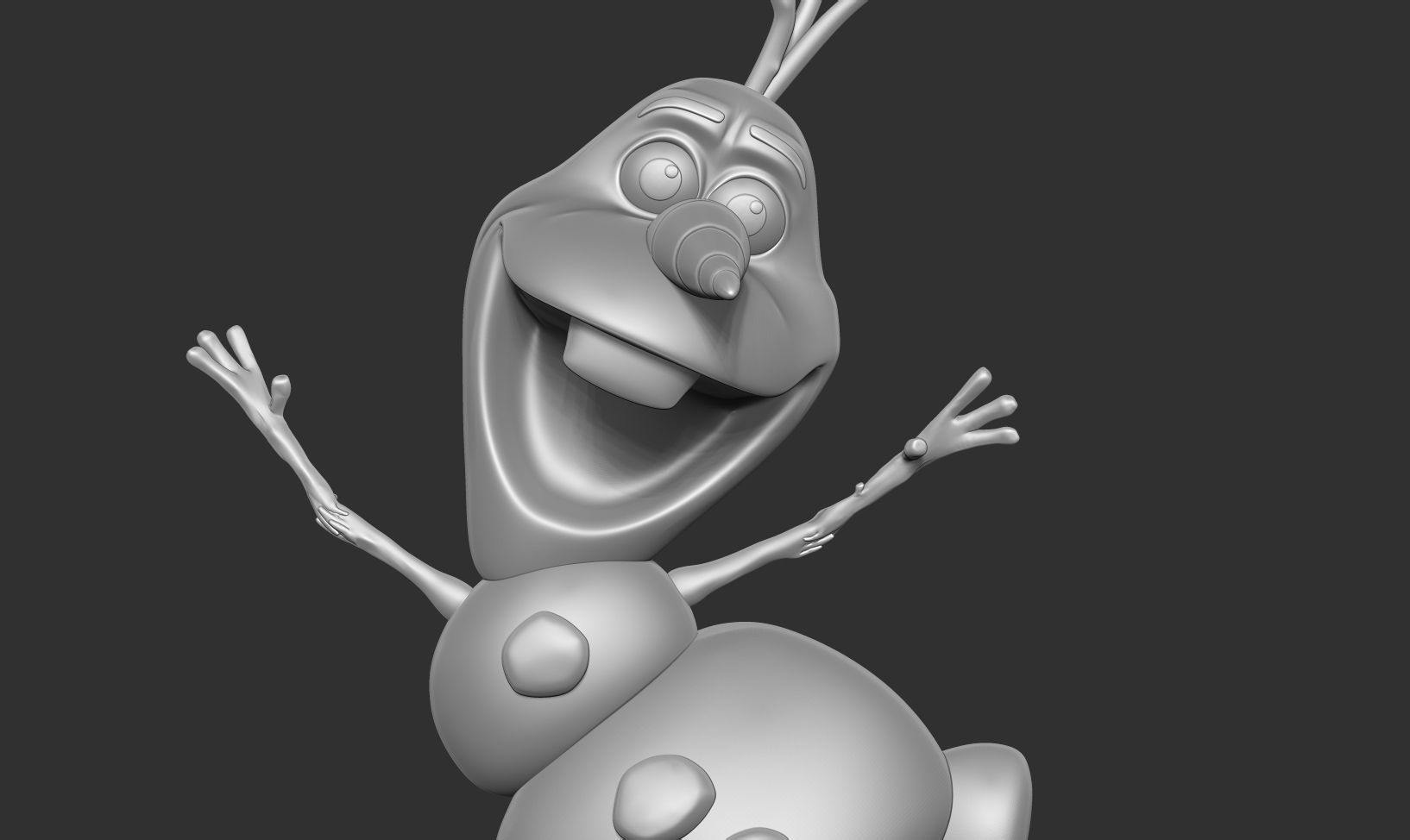 Olaf is happy 3D print model_7