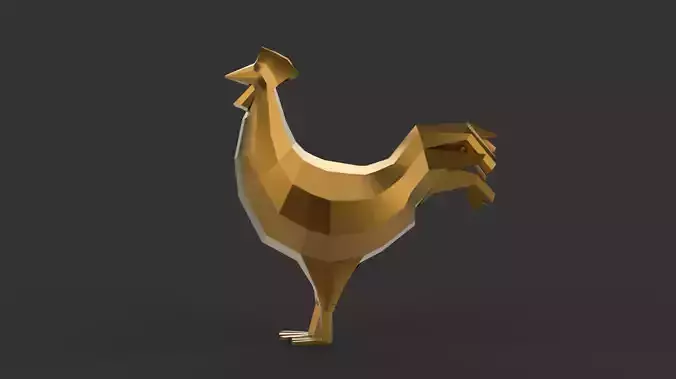 Rooster Low-poly 3D model Rooster Low-poly 3D model