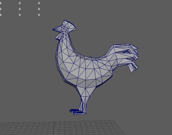 Rooster Low-poly 3D model_5