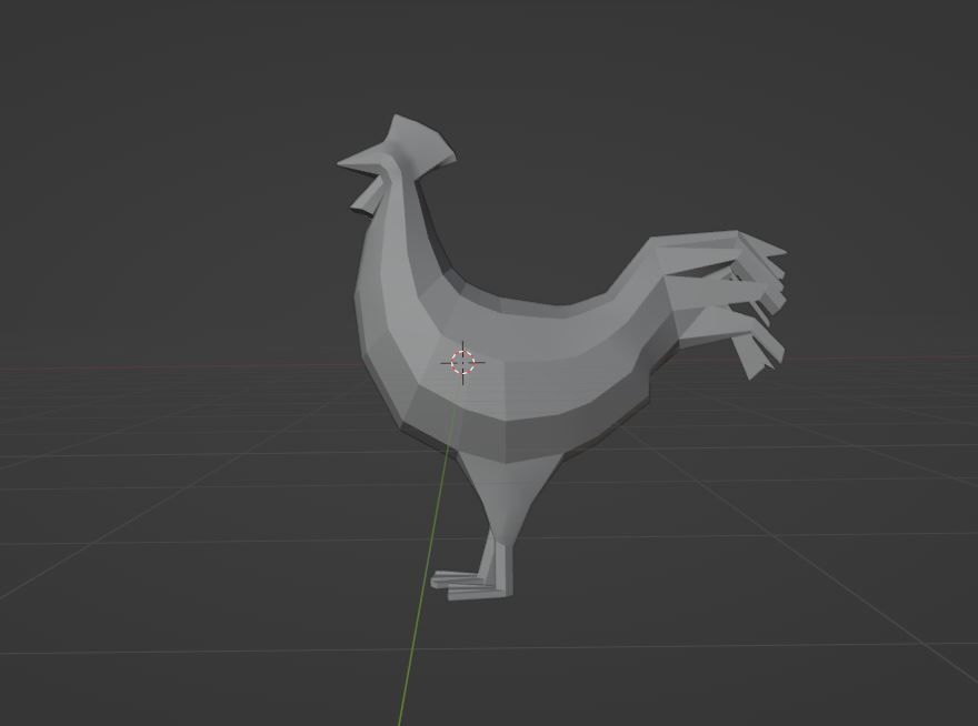 Rooster Low-poly 3D model_6