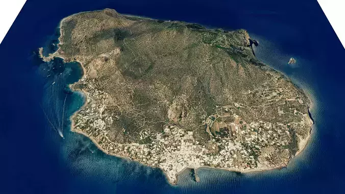 Panarea Island full 3d model terrain Low-poly 3D model