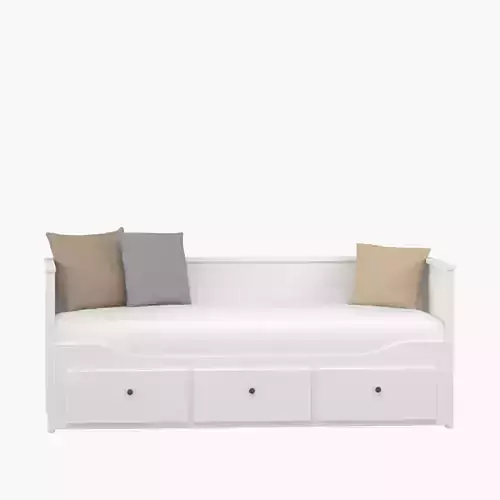 Hemnes day-bed w 3 drawers 2 mattresses white medium firm01PBR
