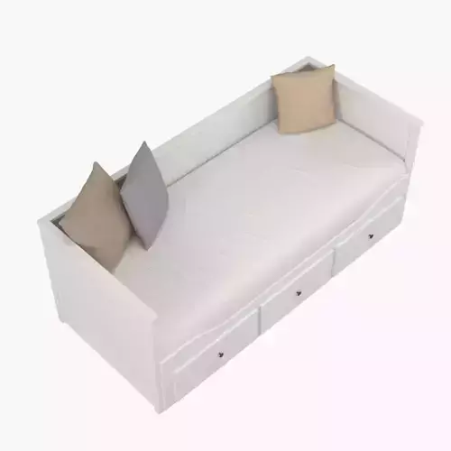 Hemnes day-bed w 3 drawers 2 mattresses white medium firmPBR