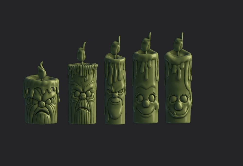 candles at Christmas 2024 3D print model_2