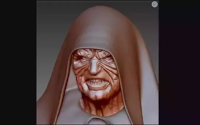 Palpatine head from Star Wars 3D print model