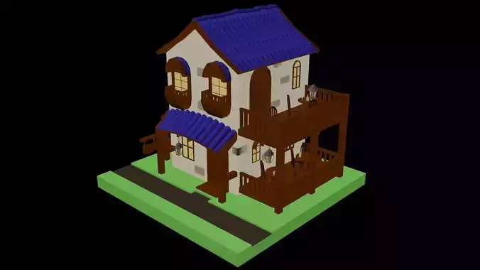Stylized House in Max and UV