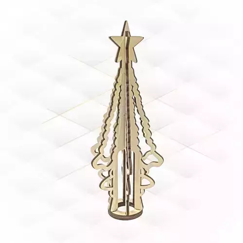 Christmas Tree Topper laser cut design 3D print model