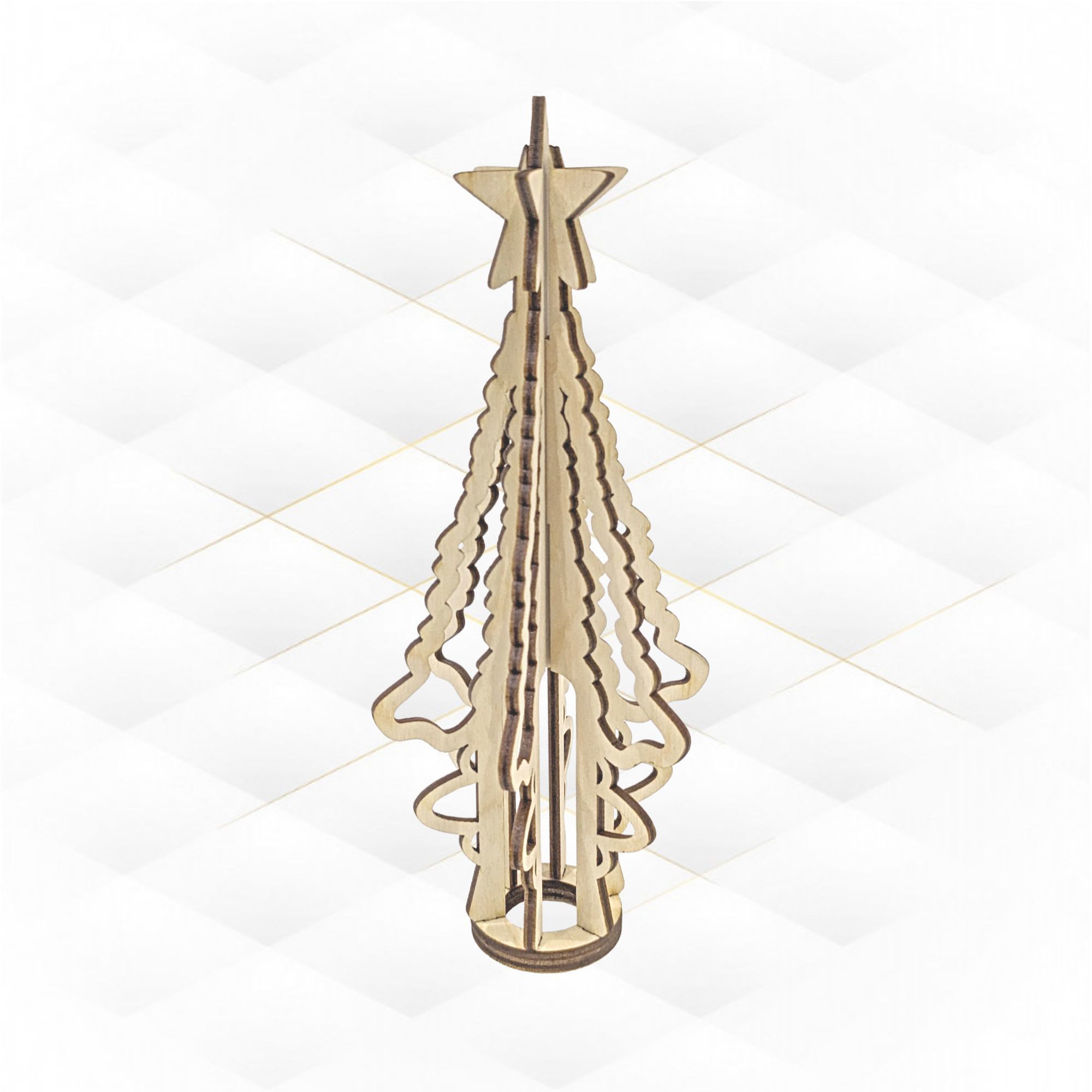 Christmas Tree Topper laser cut design 3D print model_2