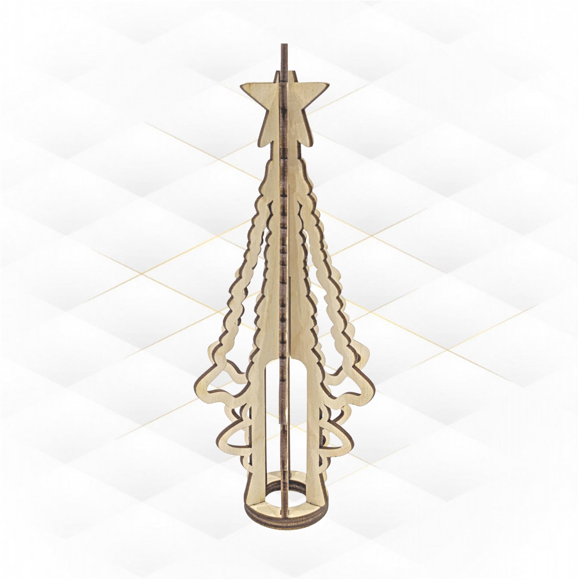 Christmas Tree Topper laser cut design 3D print model_3