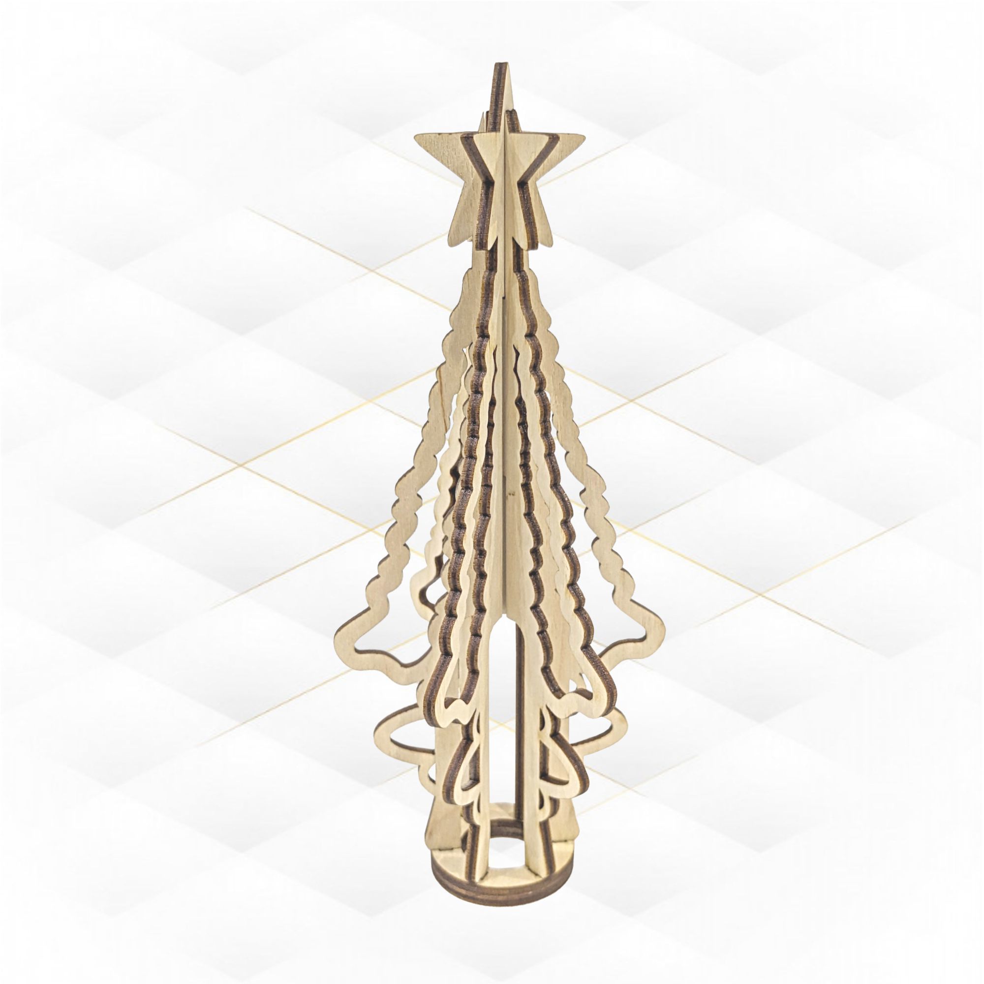 Christmas Tree Topper laser cut design 3D print model_4