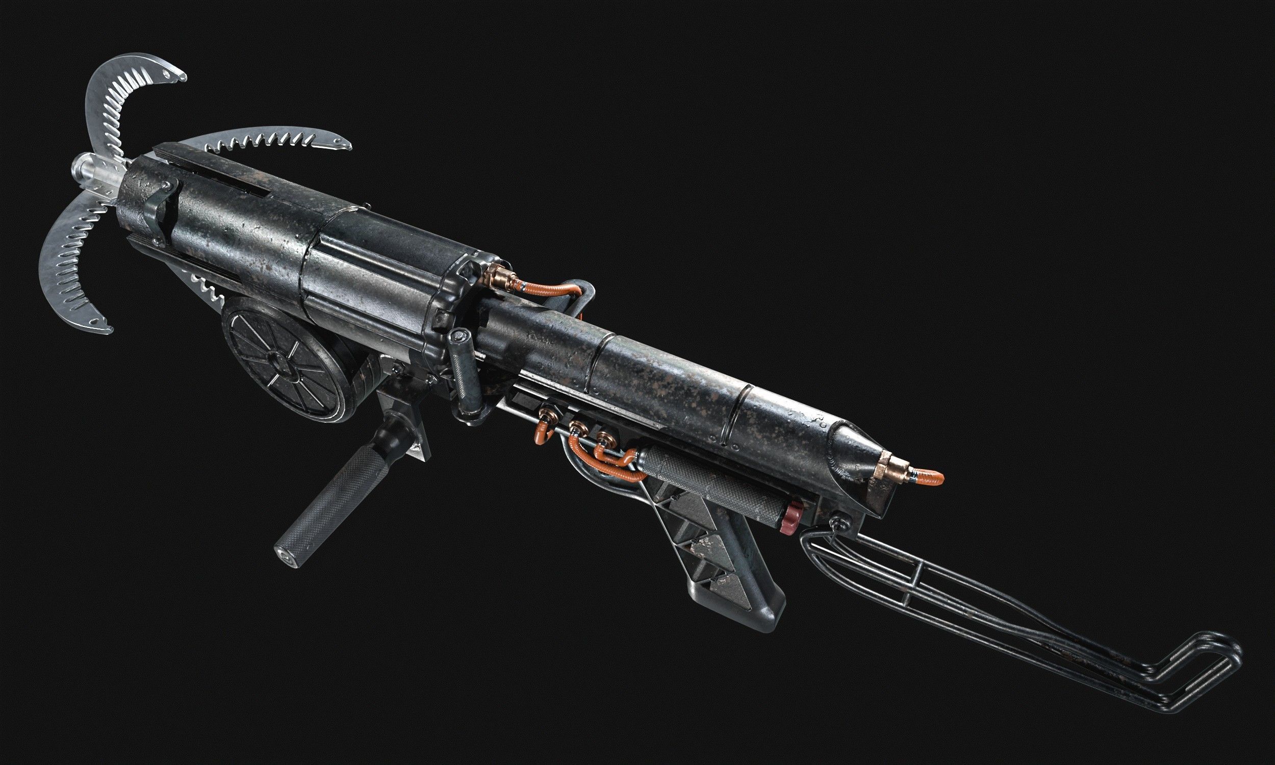 Grappling Hook Gun  Low-poly 3D model_16