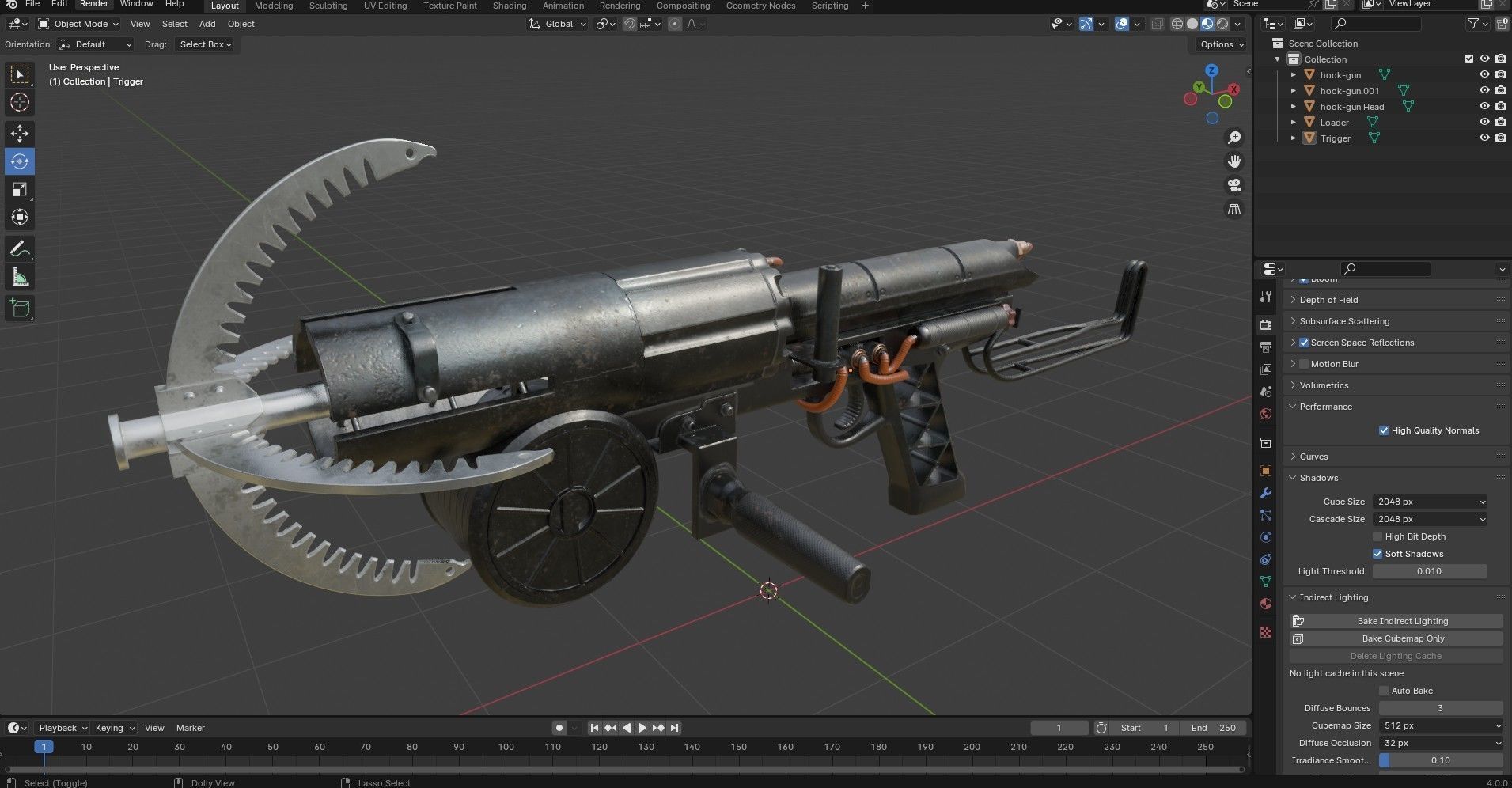 Grappling Hook Gun  Low-poly 3D model_26