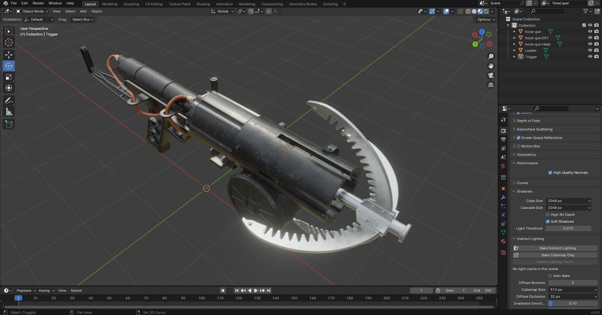 Grappling Hook Gun  Low-poly 3D model_31