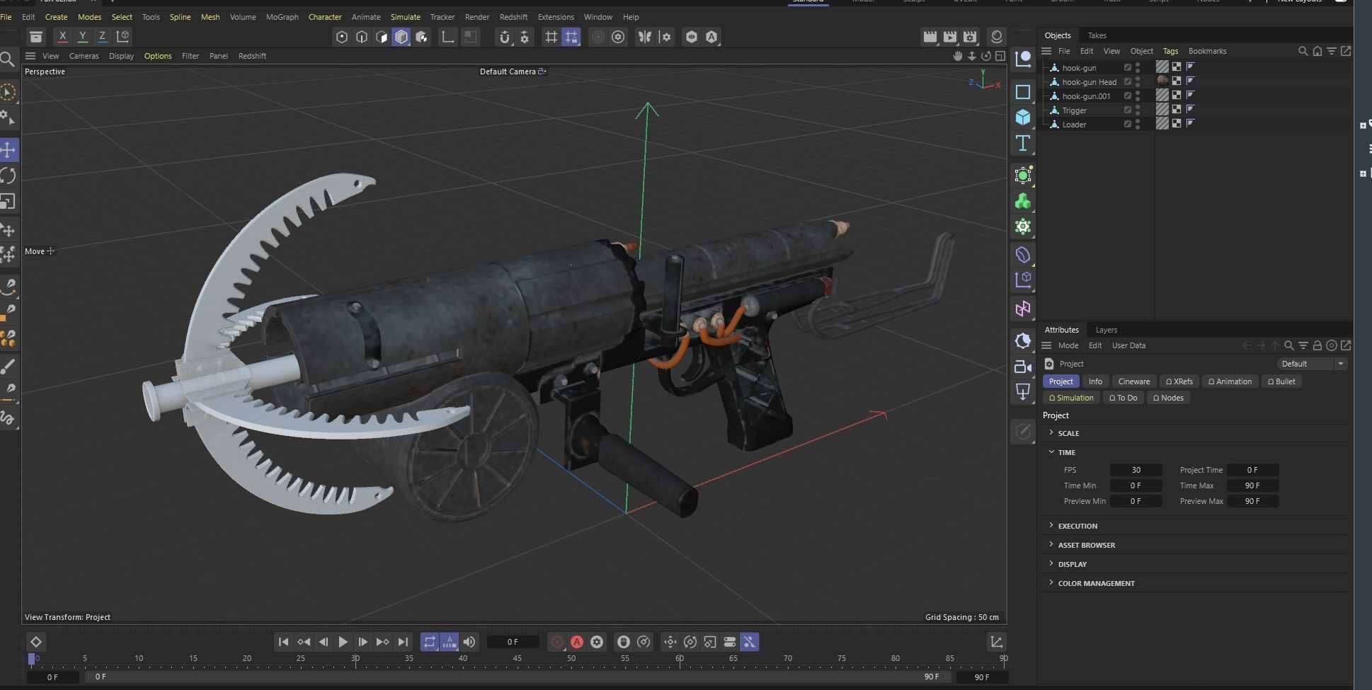 Grappling Hook Gun  Low-poly 3D model_30