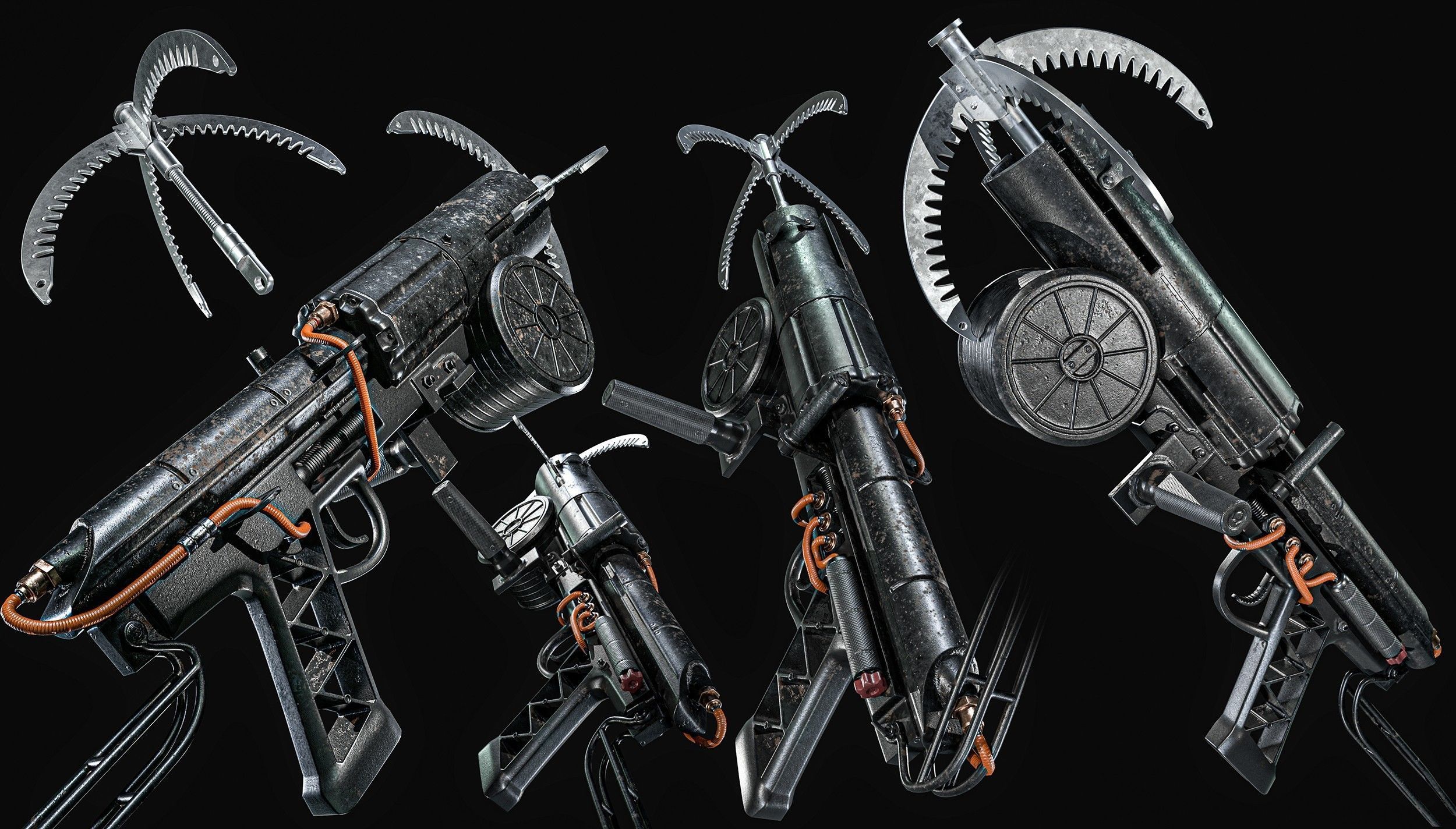 Grappling Hook Gun  Low-poly 3D model_1