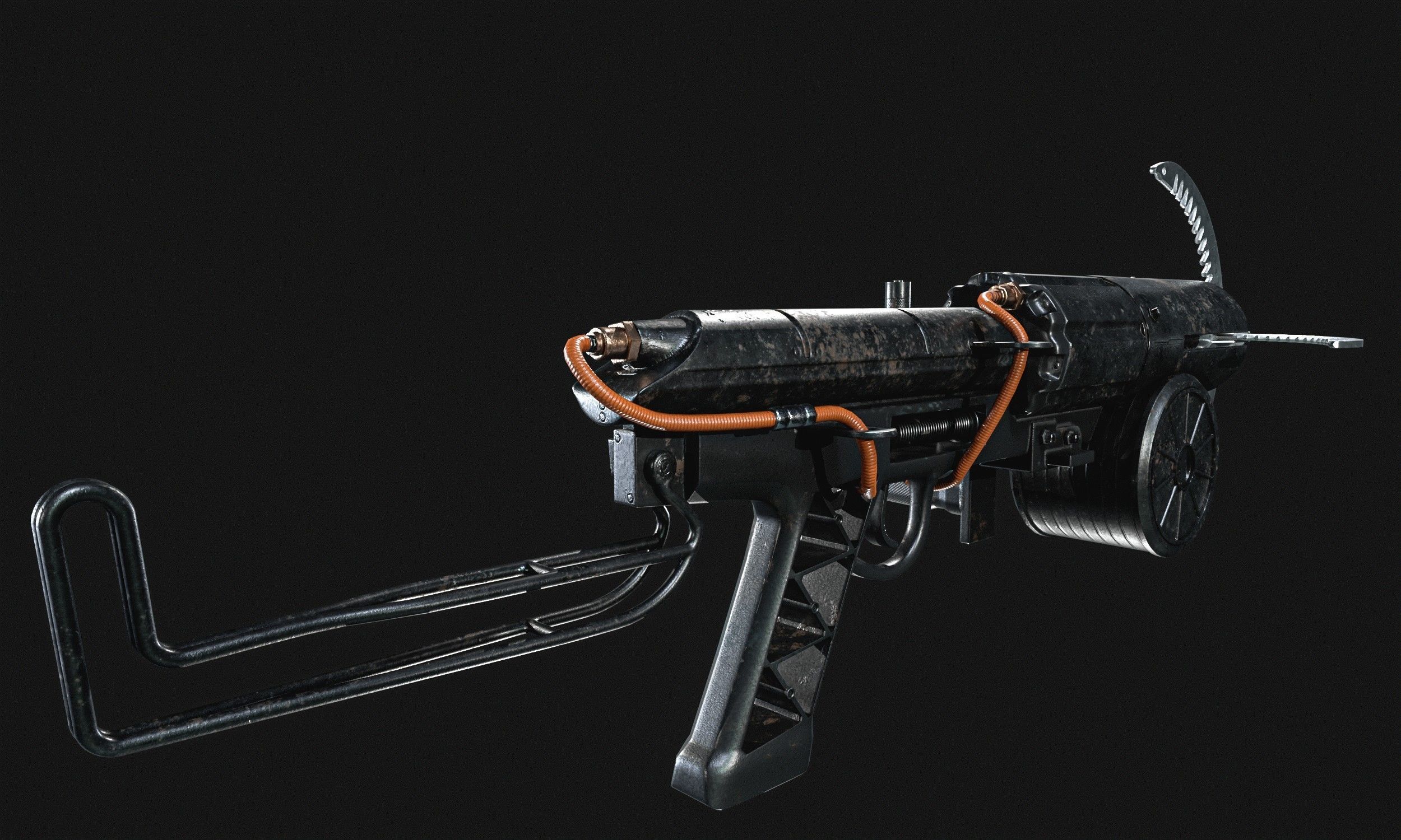 Grappling Hook Gun  Low-poly 3D model_14