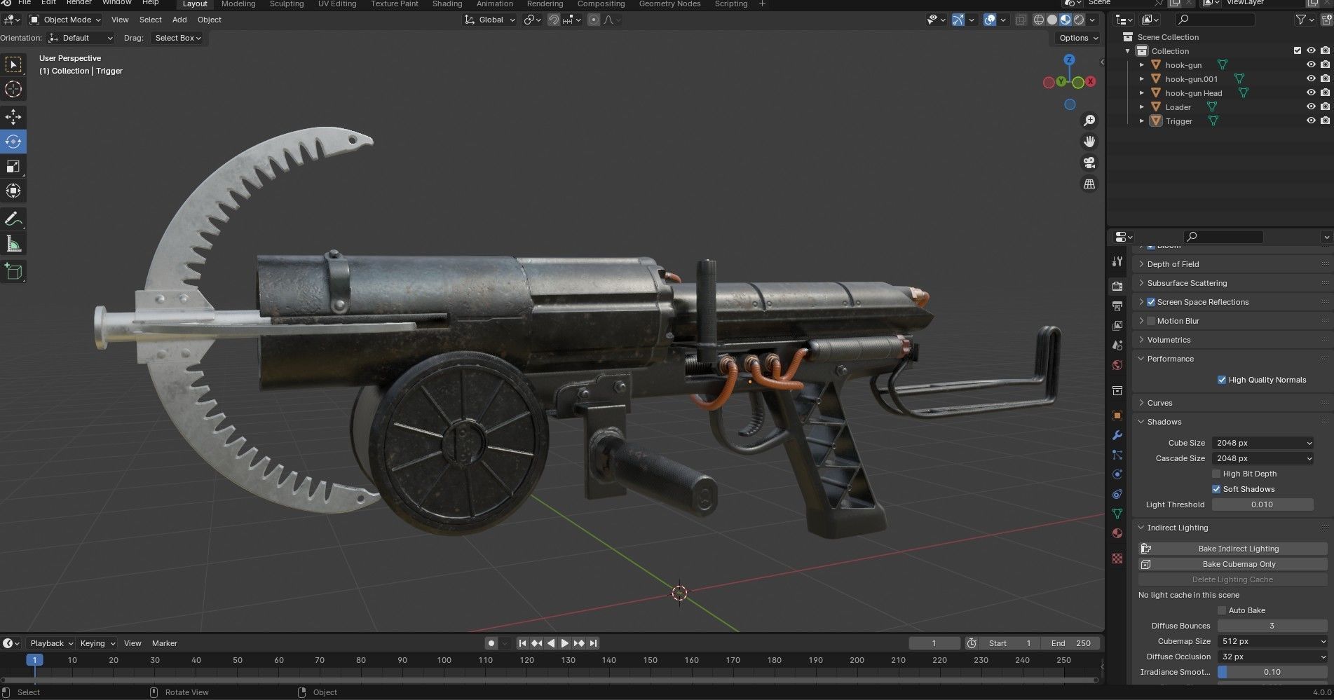 Grappling Hook Gun  Low-poly 3D model_28