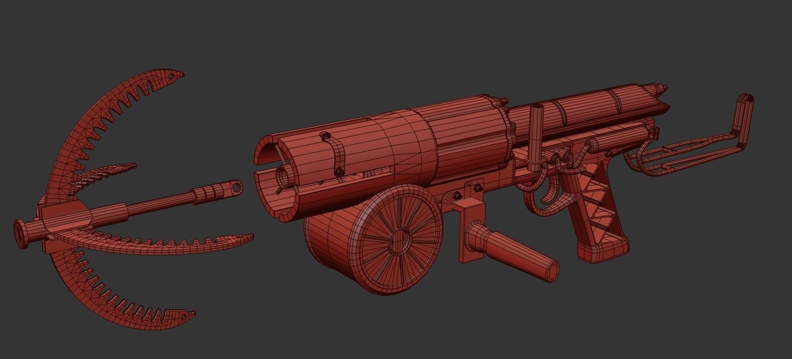 Grappling Hook Gun  Low-poly 3D model_36
