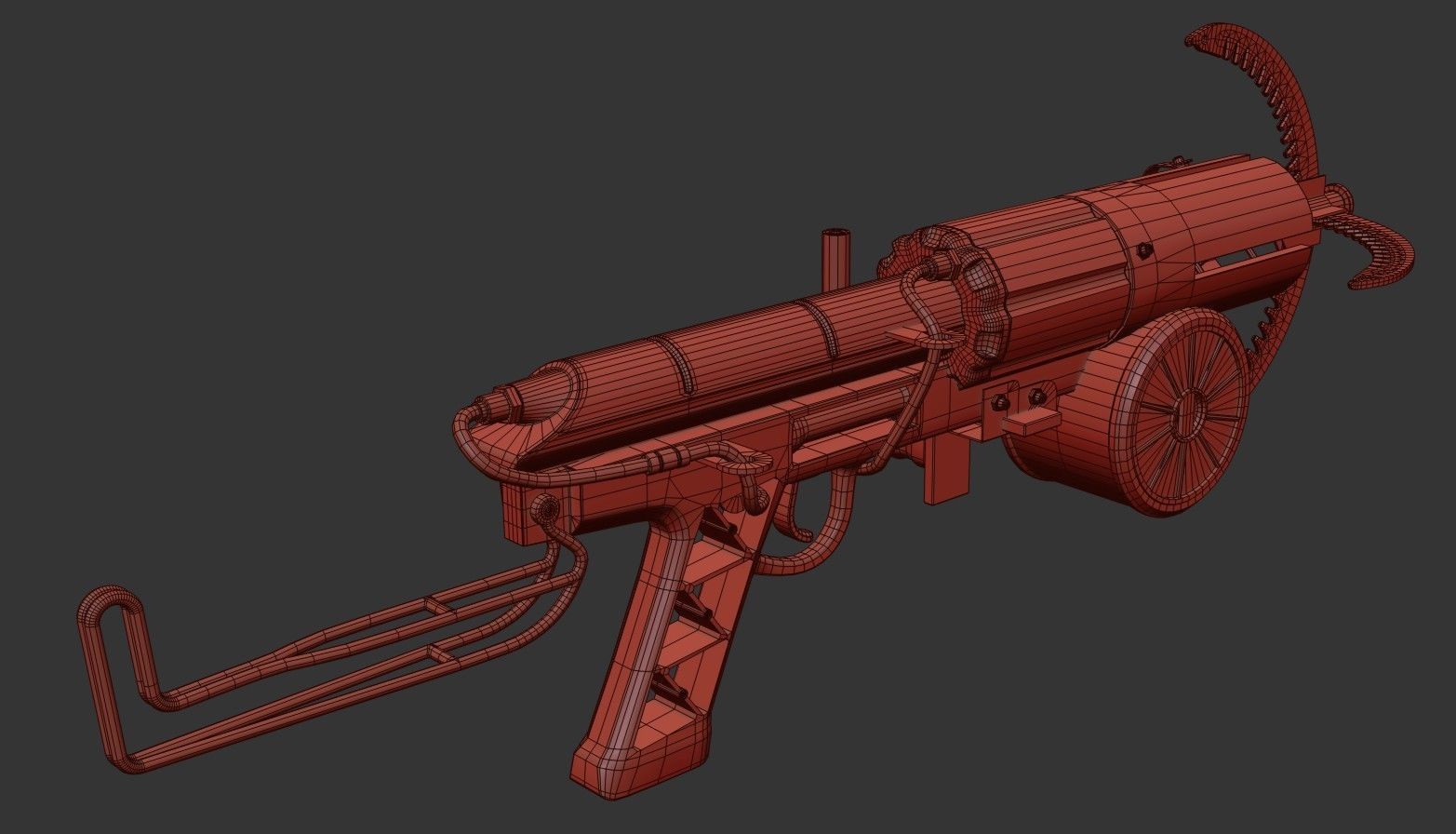 Grappling Hook Gun  Low-poly 3D model_34