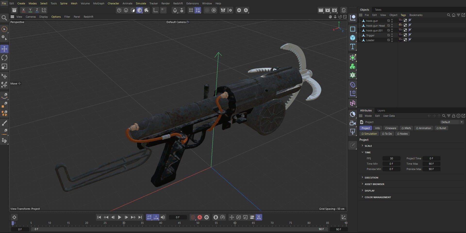 Grappling Hook Gun  Low-poly 3D model_27