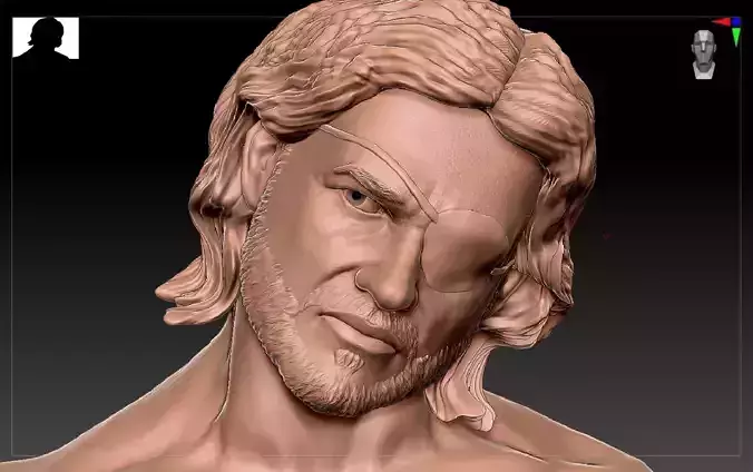 Kurt Russell head  SD Bob Snake Plissken 3D print model