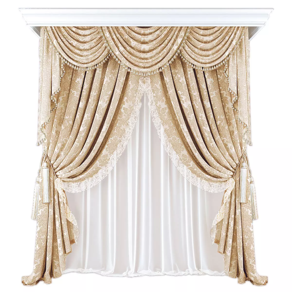 Curtains608 Low-poly 3D model_0