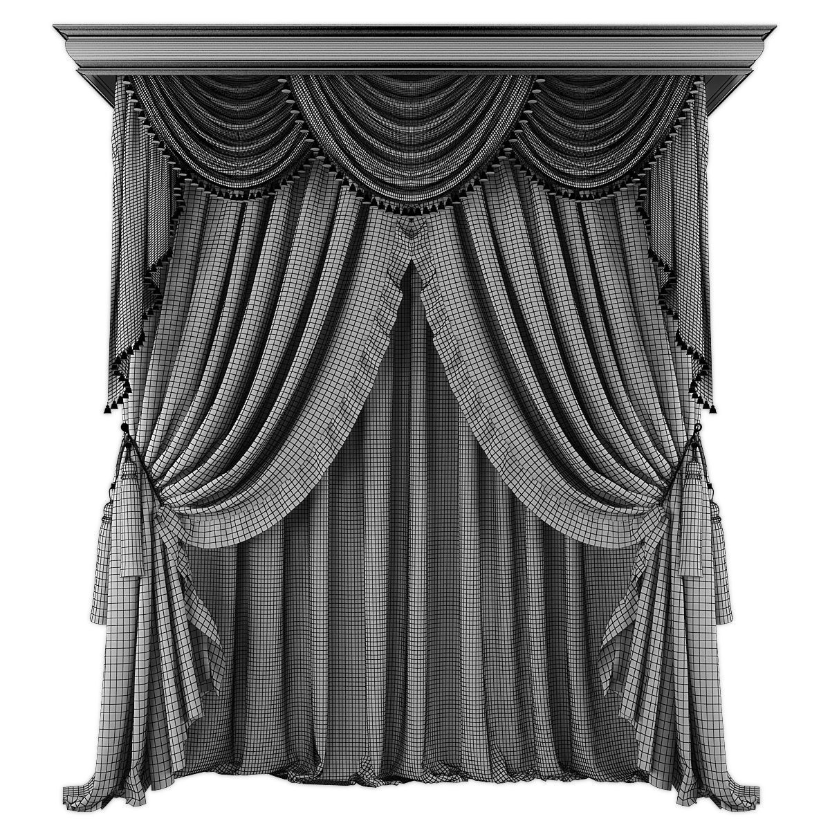 Curtains608 Low-poly 3D model_1