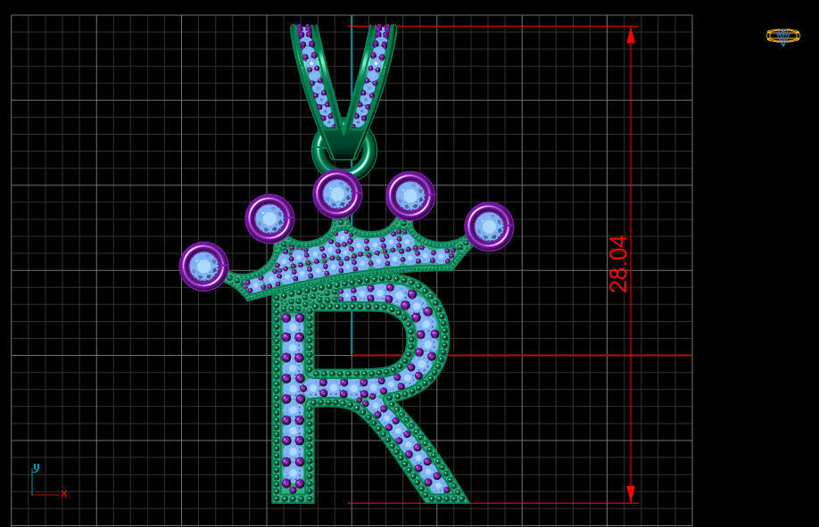 R letter pendant 3D print model_18