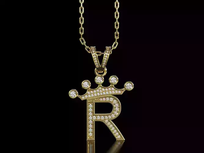 R letter pendant 3D print model