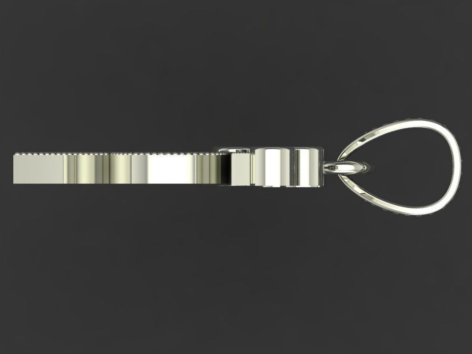 R letter pendant 3D print model_8