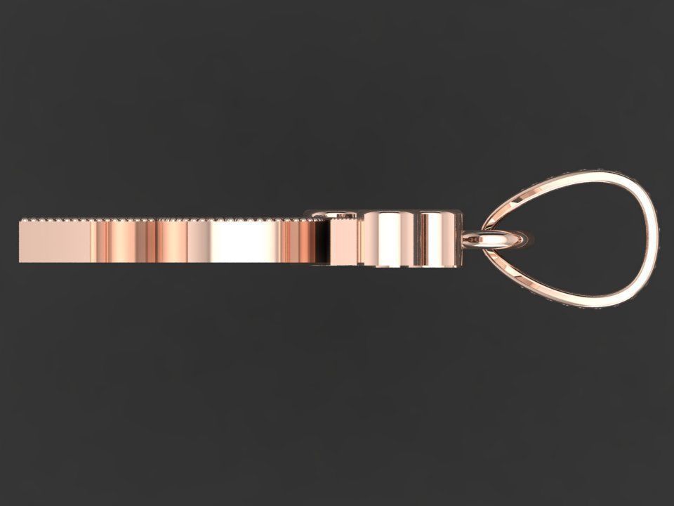 R letter pendant 3D print model_9