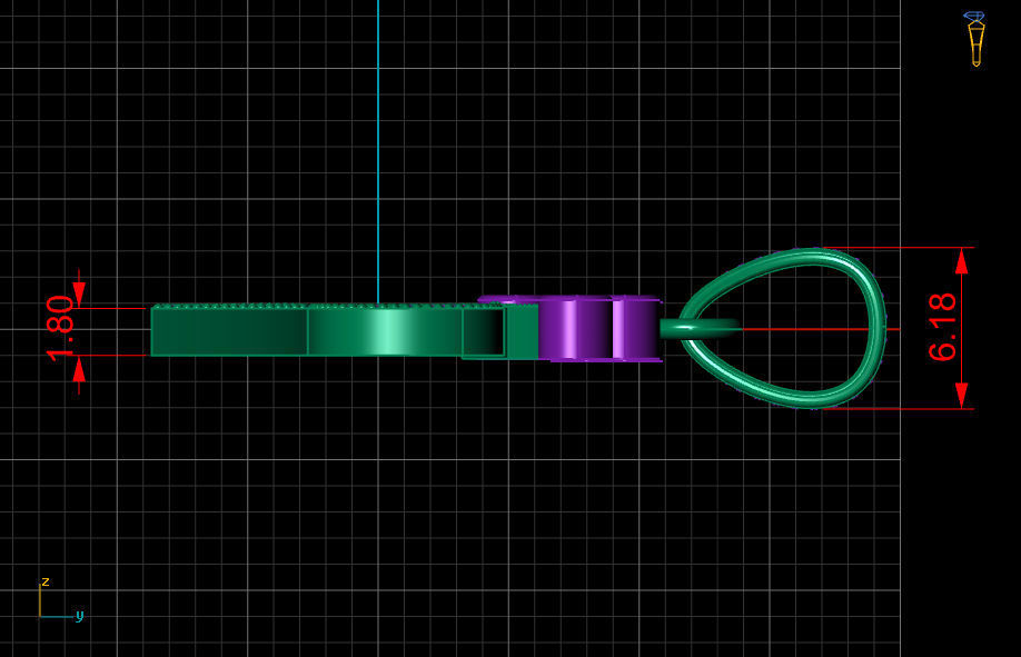 R letter pendant 3D print model_10