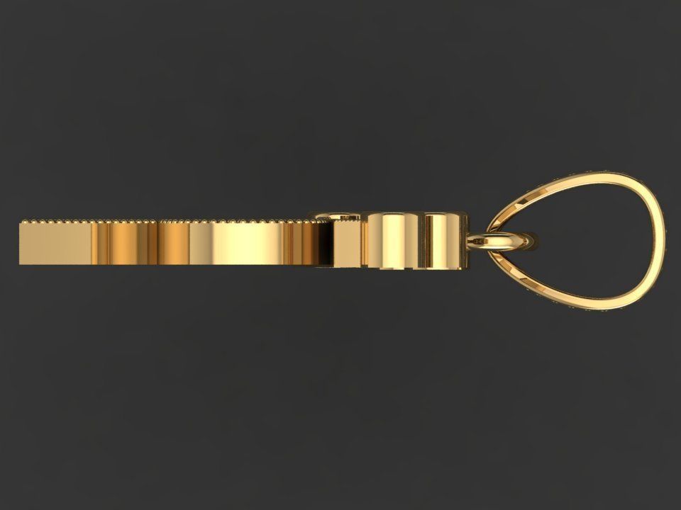 R letter pendant 3D print model_7