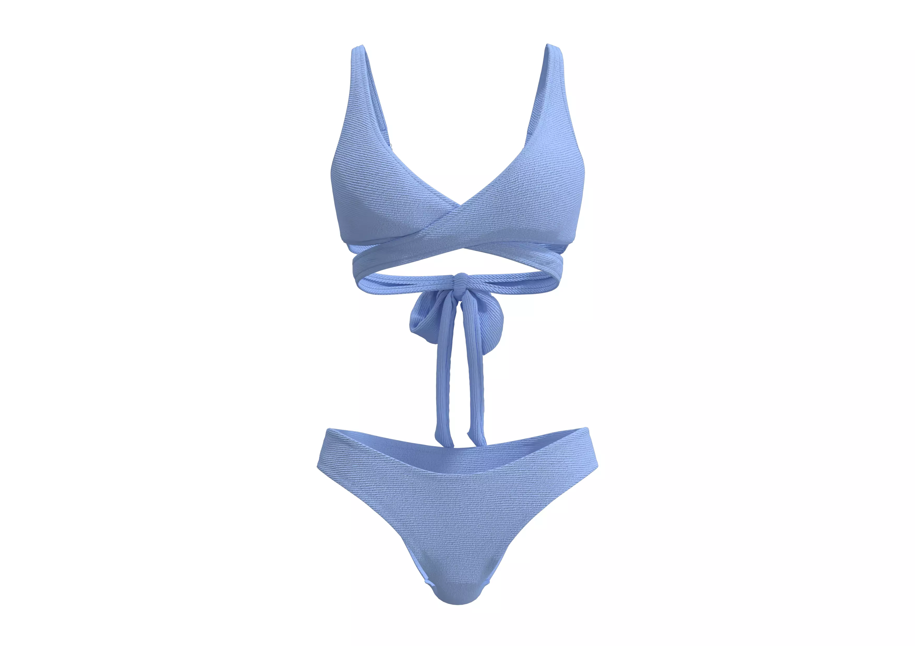 Blue knitted criss-cross set Free low-poly 3D model